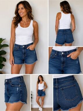 Old Navy Dark Blue Raw-Hem Denim Shorts